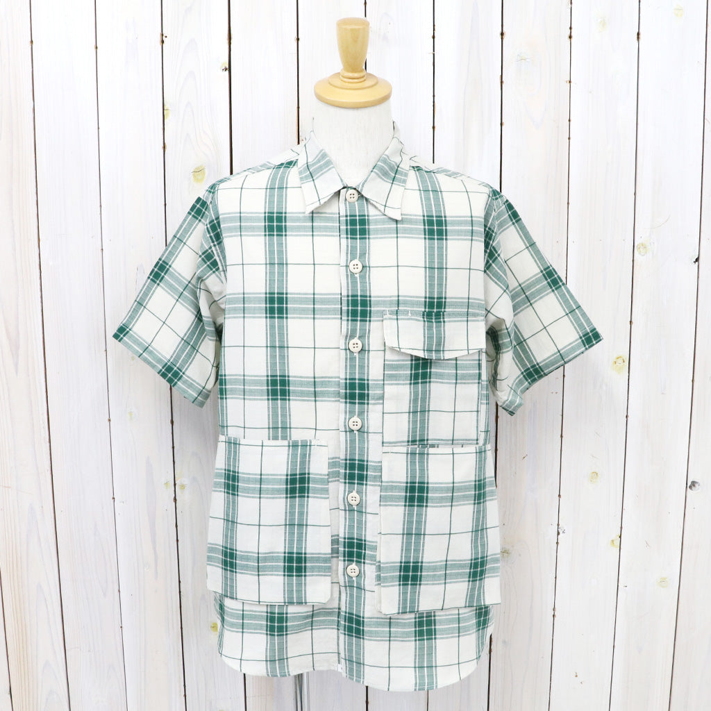 SASSAFRAS『DIGS CREW HALF 1/2(DOBBY TARTAN CHECK)』(WHITE)