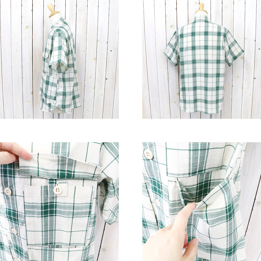 SASSAFRAS『DIGS CREW HALF 1/2(DOBBY TARTAN CHECK)』(WHITE)