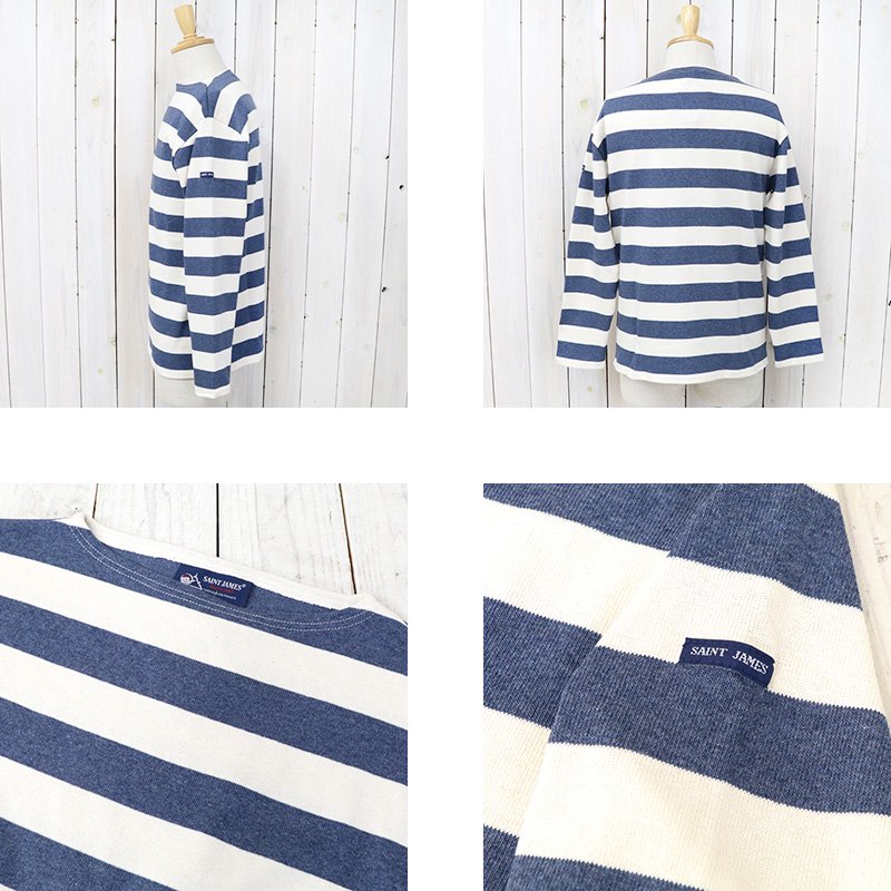 SAINT JAMES : OUESSANT-WIDEBORDER- (ECRU/INDIGO)