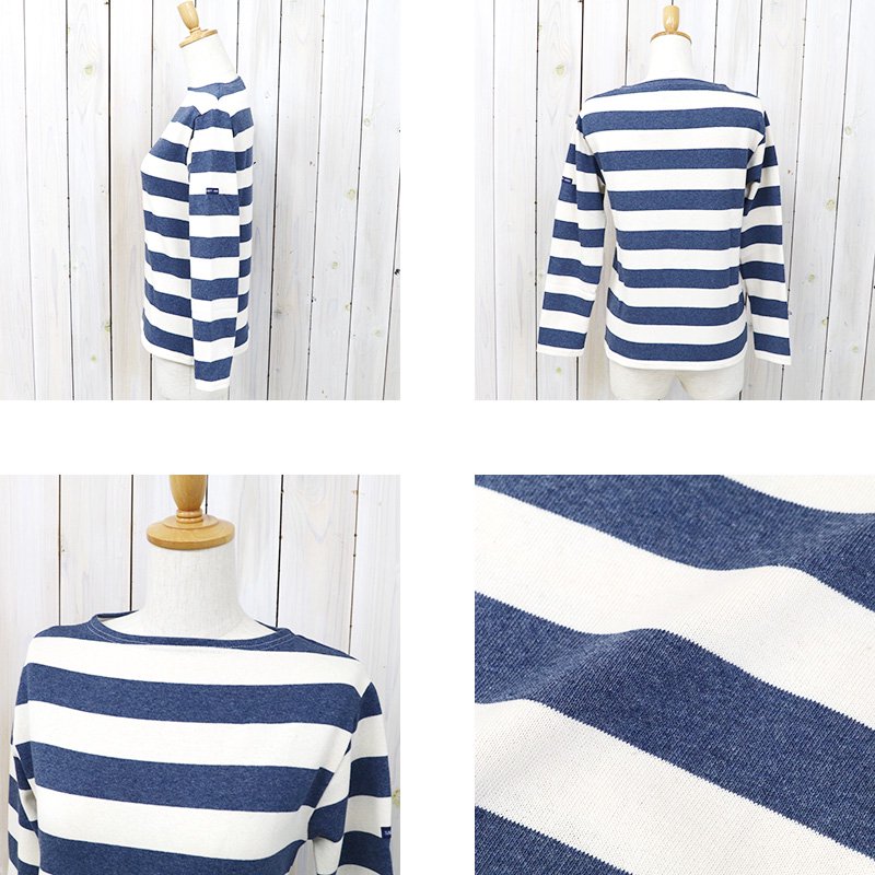 SAINT JAMES : OUESSANT-WIDEBORDER- (ECRU/INDIGO)