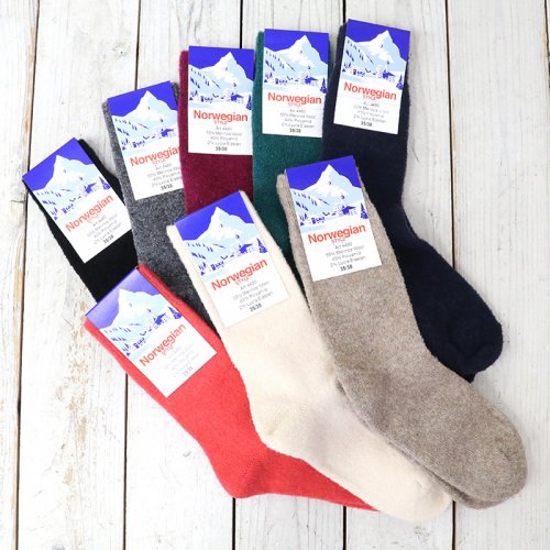 NORWEGIAN STYLE : WOOL RIB SOCKS#4480