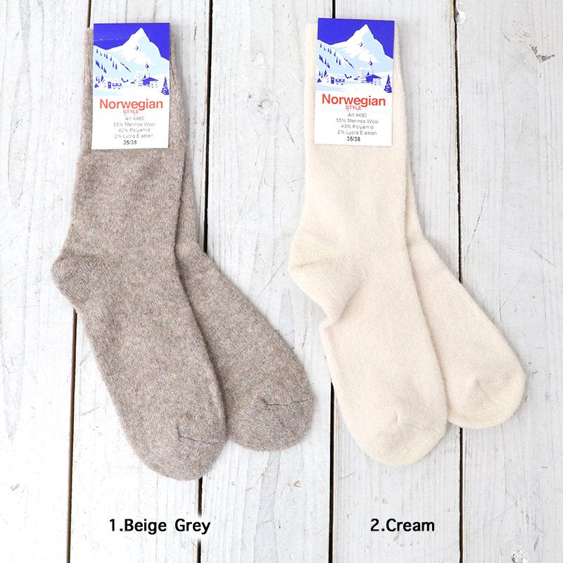 NORWEGIAN STYLE : WOOL RIB SOCKS#4480