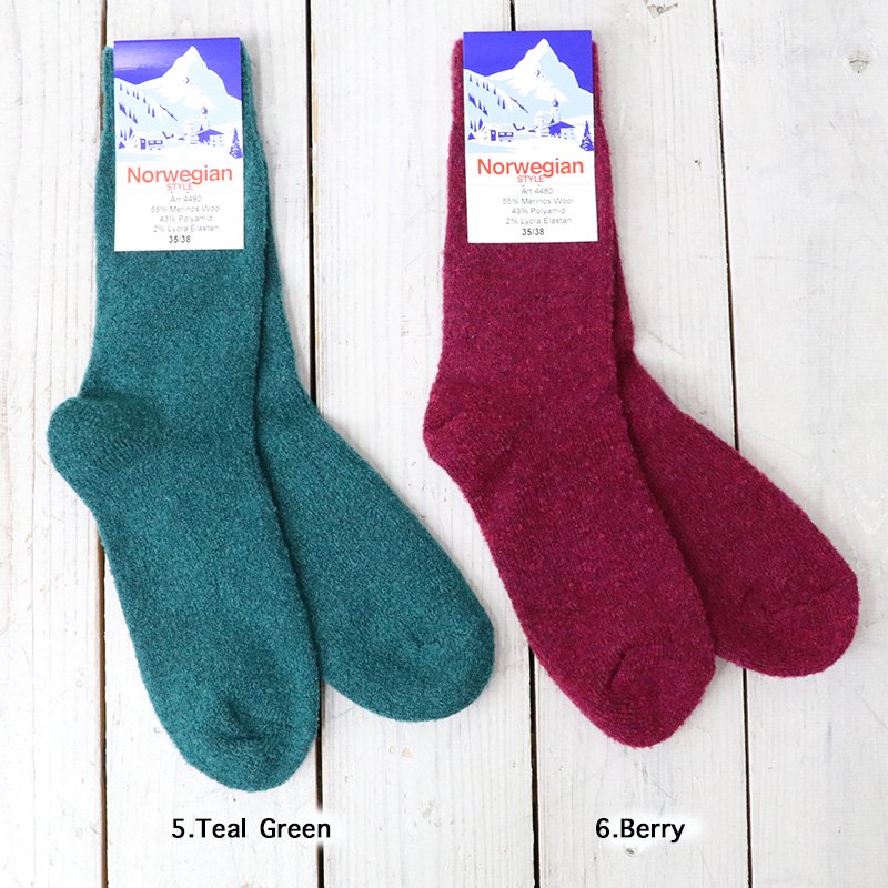 NORWEGIAN STYLE : WOOL RIB SOCKS#4480