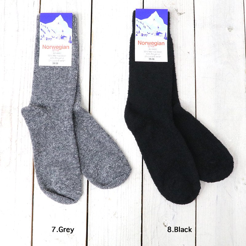 NORWEGIAN STYLE : WOOL RIB SOCKS#4480