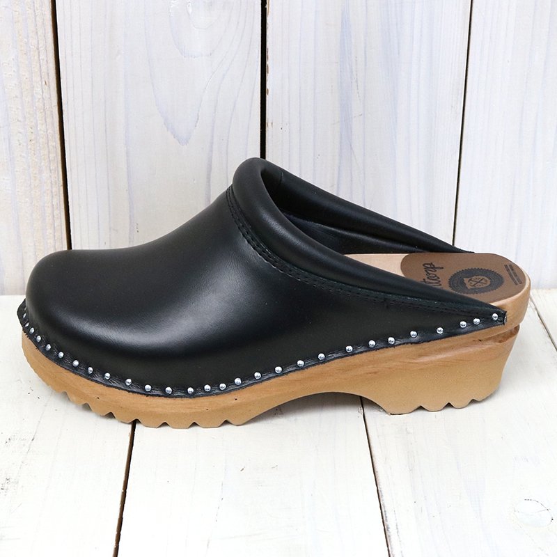 Troentorp : Swedish Clog-Plain Toe/Smooth (Black/Natural)
