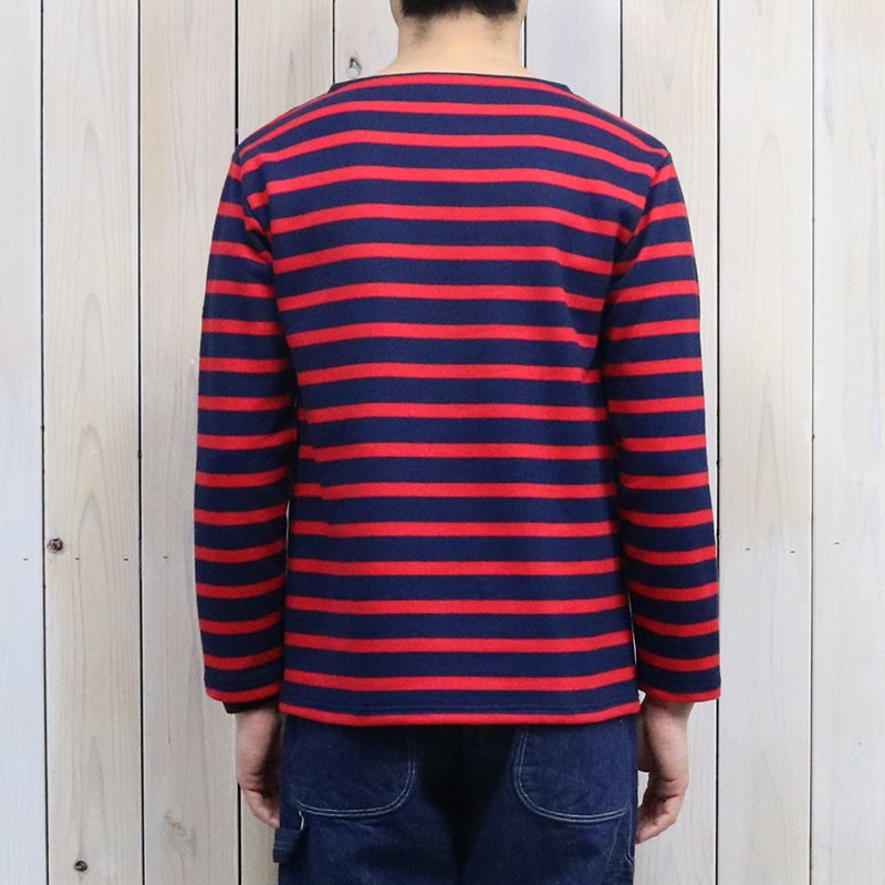 SAINT JAMES : OUESSANT SWEAT (NAVY/ROUGE)