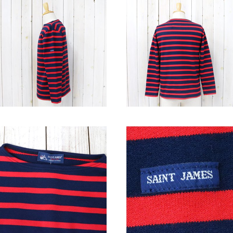 SAINT JAMES : OUESSANT SWEAT (NAVY/ROUGE)