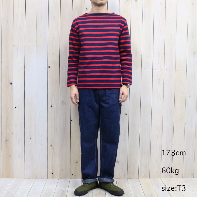 SAINT JAMES : OUESSANT SWEAT (NAVY/ROUGE)