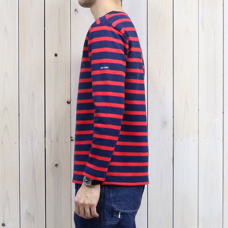 SAINT JAMES : OUESSANT SWEAT (NAVY/ROUGE)
