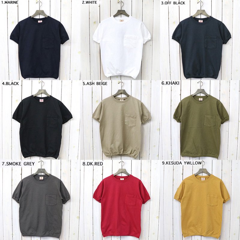 Goodwear : CREW-NECK S/S POCKET-T with CUFF AND HEM RIB