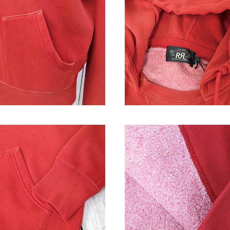 Double RL『LOGO FLEECE HOODIE』(FADED RED)