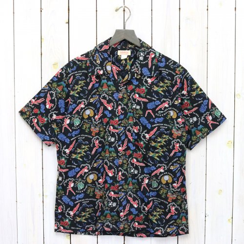 The REAL McCOY’S『COTTON HAWAIIAN SHIRT/FLYING TIGERS』(BLACK) – Reggieshop