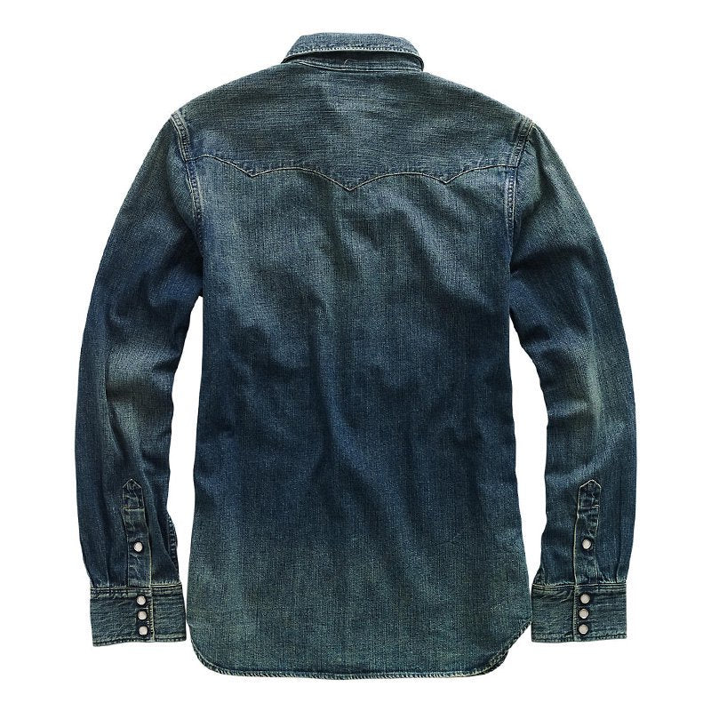 Double RL : INDIGO BUFFALO WESTERN SHIRT (DARK WASH)