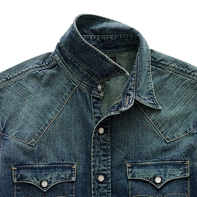 Double RL : INDIGO BUFFALO WESTERN SHIRT (DARK WASH)