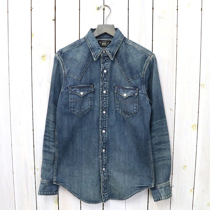 Double RL : INDIGO BUFFALO WESTERN SHIRT (DARK WASH)