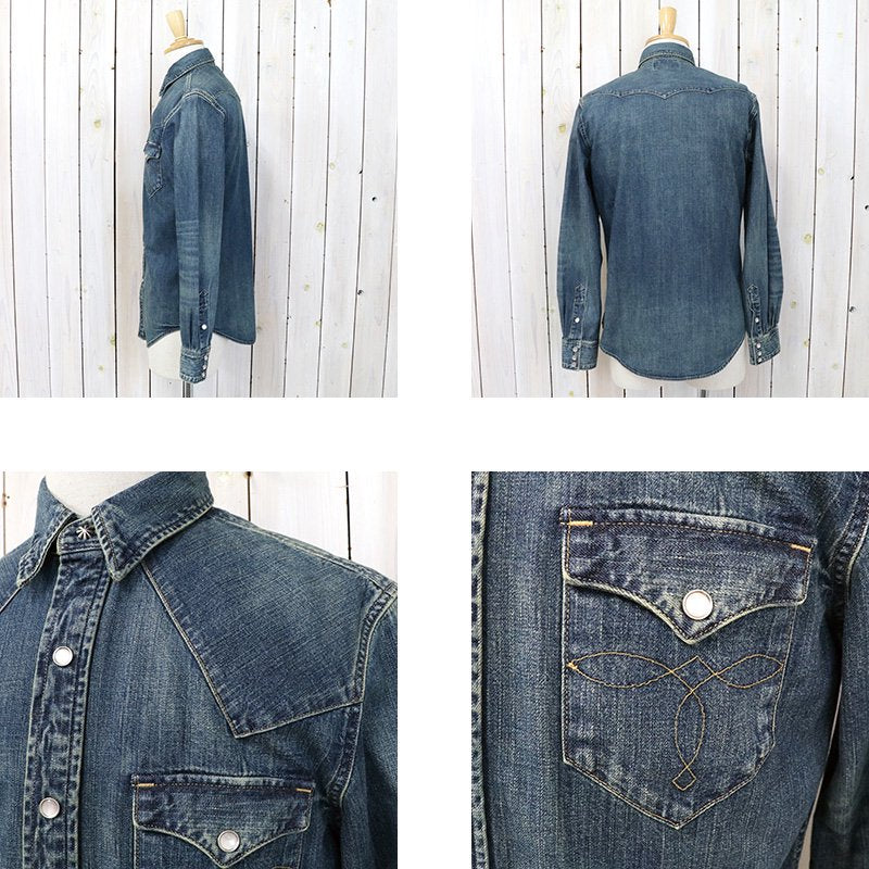 Double RL : INDIGO BUFFALO WESTERN SHIRT (DARK WASH)