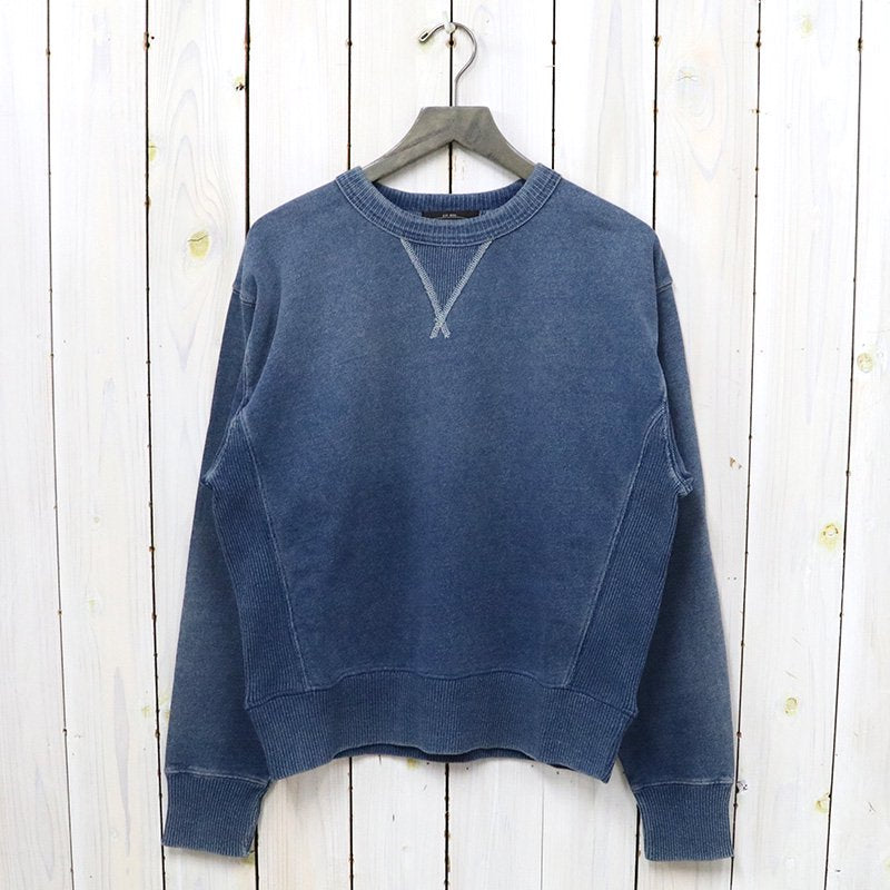 Double RL : INDIGO FRENCH TERRY SWEATSHIRT (WASHED BLUE INDIGO)