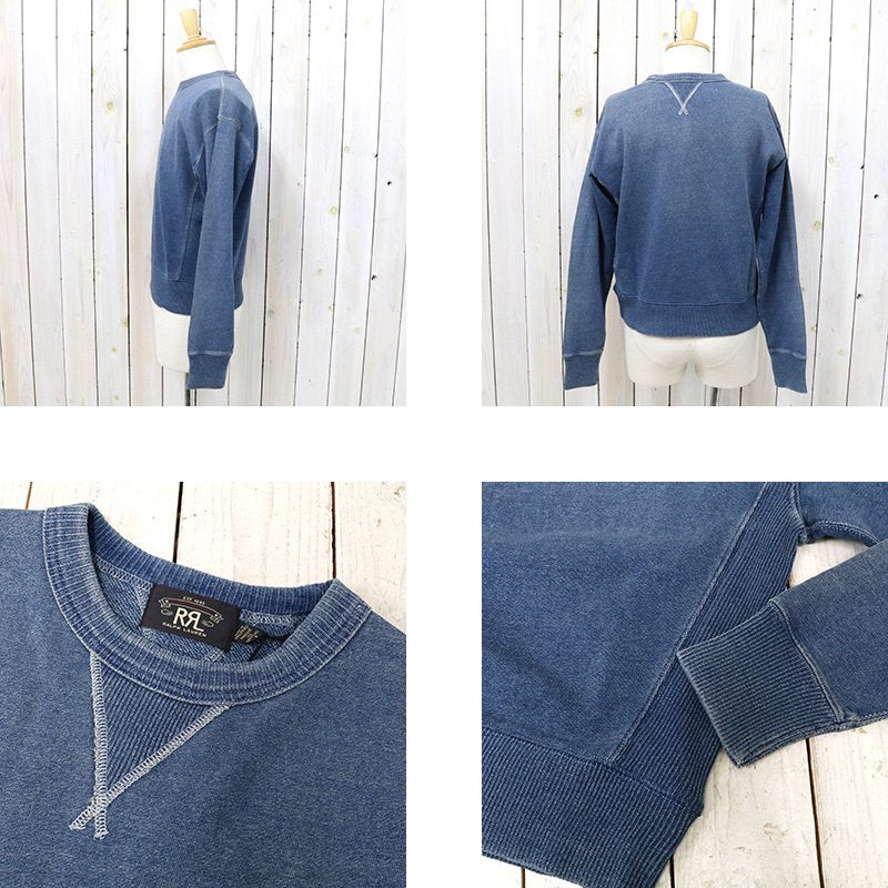Double RL : INDIGO FRENCH TERRY SWEATSHIRT (WASHED BLUE INDIGO)