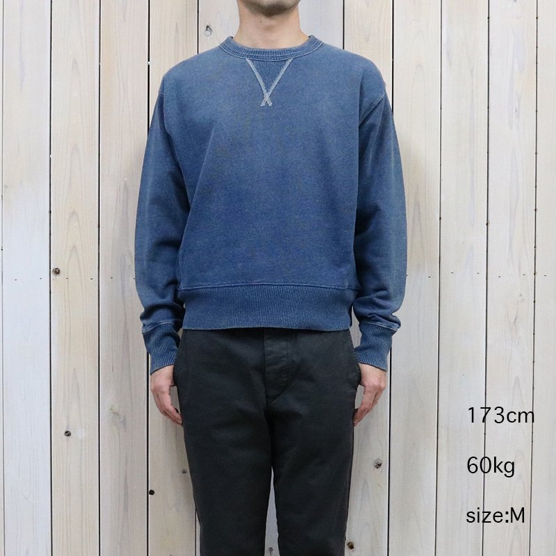 Double RL : INDIGO FRENCH TERRY SWEATSHIRT (WASHED BLUE INDIGO