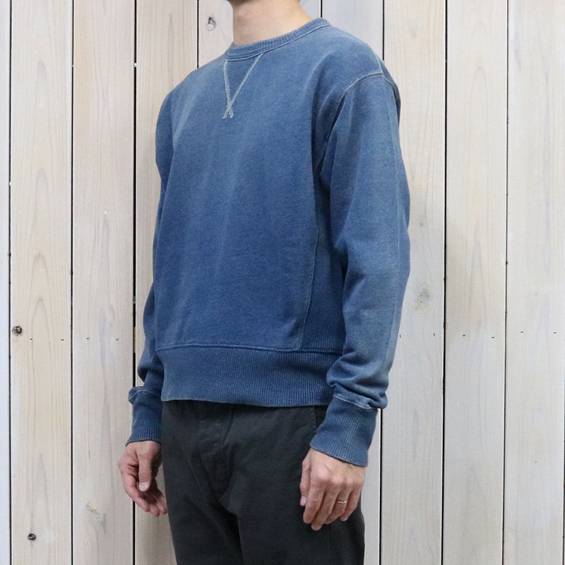 Double RL : INDIGO FRENCH TERRY SWEATSHIRT (WASHED BLUE INDIGO)