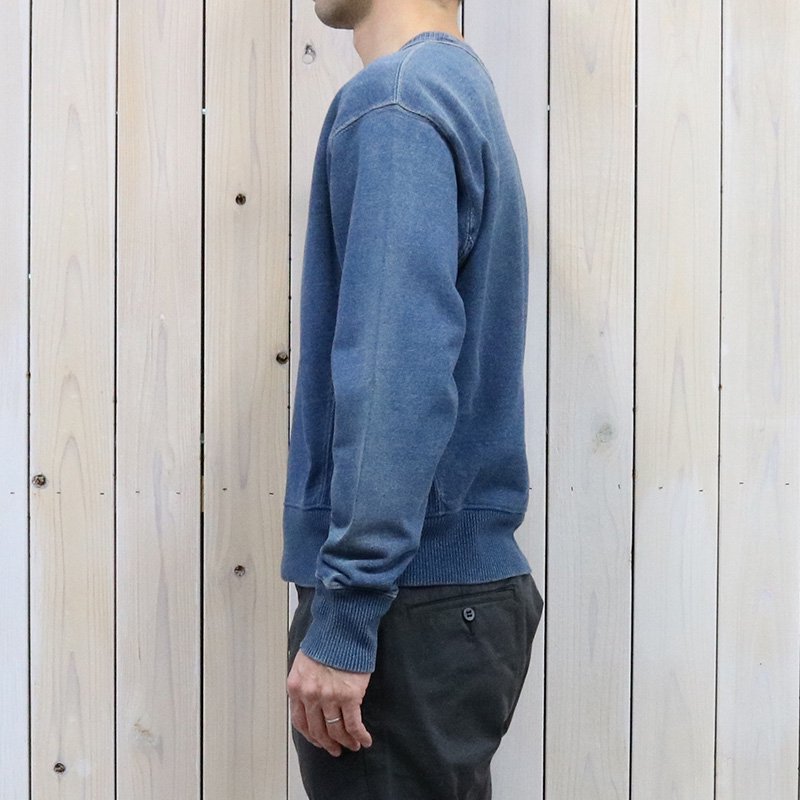 Double RL : INDIGO FRENCH TERRY SWEATSHIRT (WASHED BLUE INDIGO)