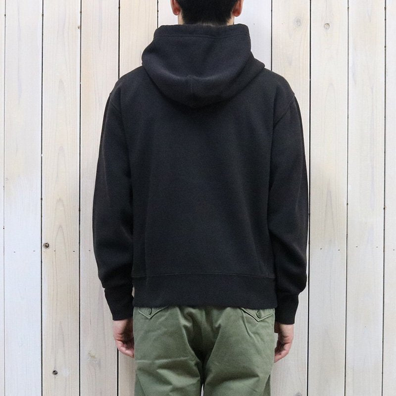 Double RL : GARMENT-DYED FLEECE HOODIE (NIGHT TRADER BLACK)