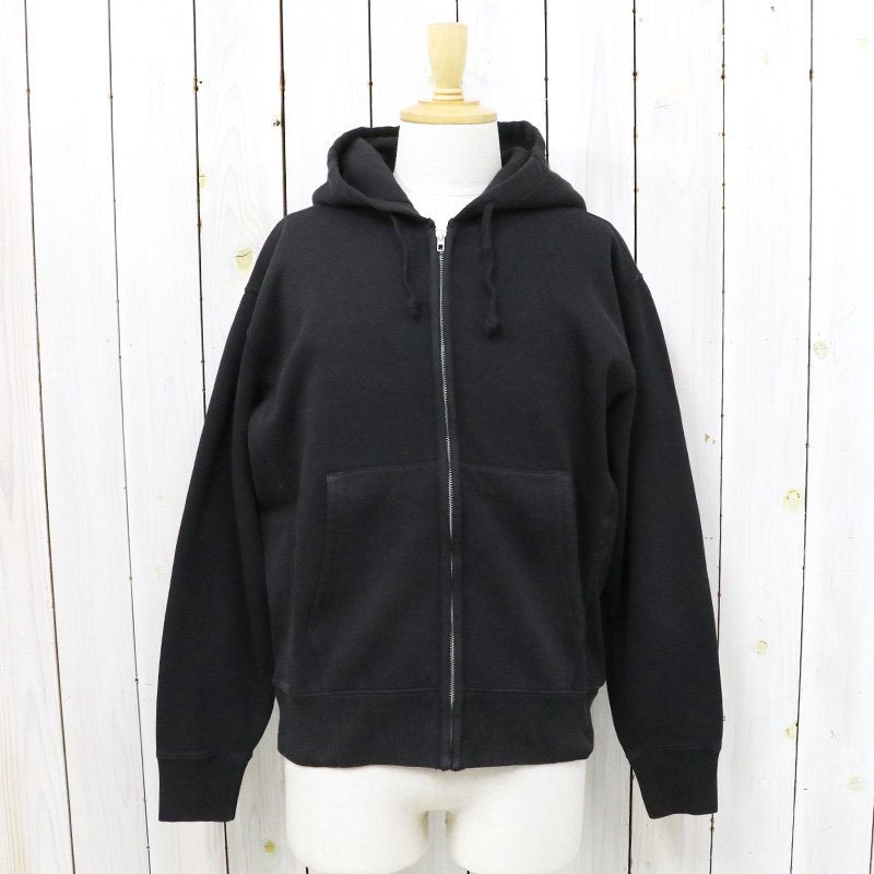 Double RL : GARMENT-DYED FLEECE HOODIE (NIGHT TRADER BLACK)