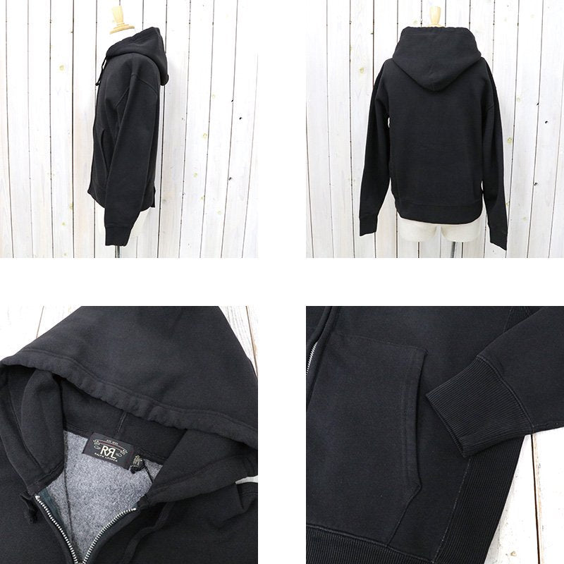 Double RL : GARMENT-DYED FLEECE HOODIE (NIGHT TRADER BLACK)