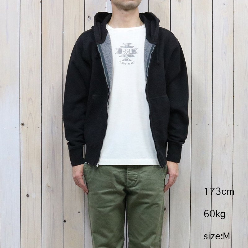 Double RL : GARMENT-DYED FLEECE HOODIE (NIGHT TRADER BLACK)