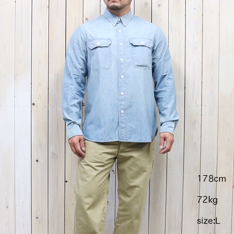 Double RL : INDIGO CHAMBRAY WORK SHIRT (MEDIUM WASH)