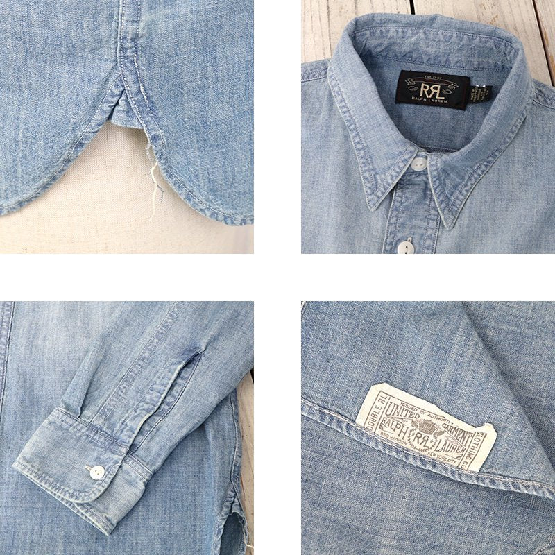 Double RL : INDIGO CHAMBRAY WORK SHIRT (MEDIUM WASH)