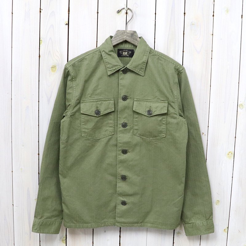 Double RL : HERRINGBONE TWILL SHIRT (MILITARY OLIVE)