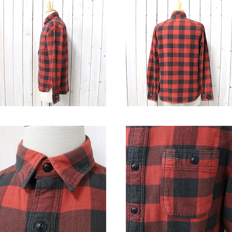 Double RL : PLAID TWILL WORK SHIRT (RL 105 RED BLACK)