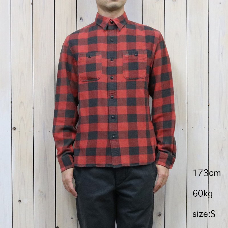 Double RL : PLAID TWILL WORK SHIRT (RL 105 RED BLACK)