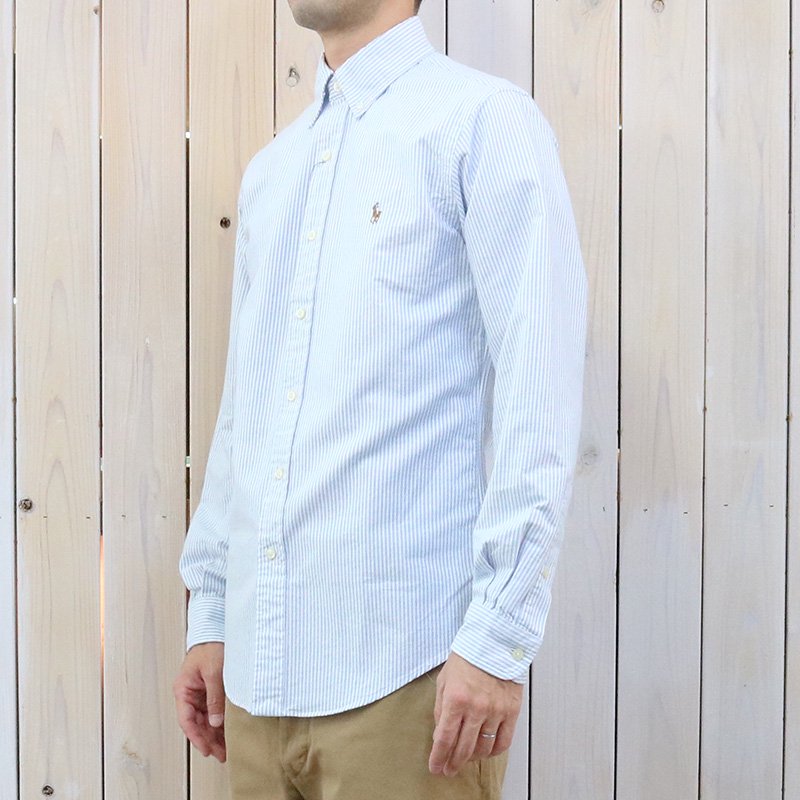POLO RALPH LAUREN『カスタムフィット ストライプド オックスフォードシャツ』(BLUE)