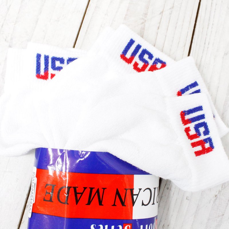 AWS : USA QUARTER 3P SOCKS (WHITE)