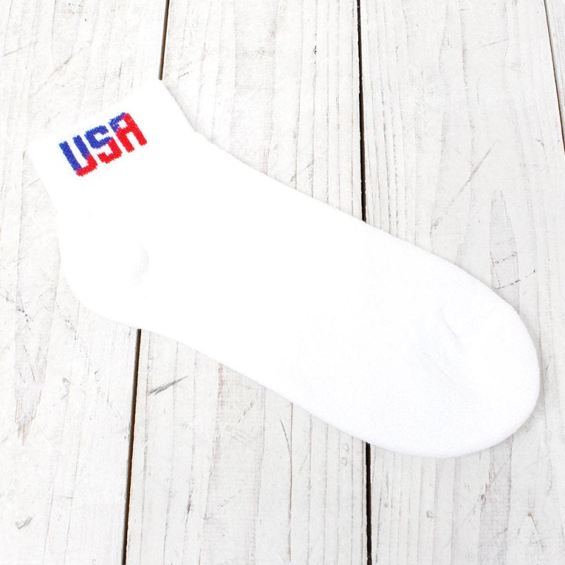 AWS : USA QUARTER 3P SOCKS (WHITE)