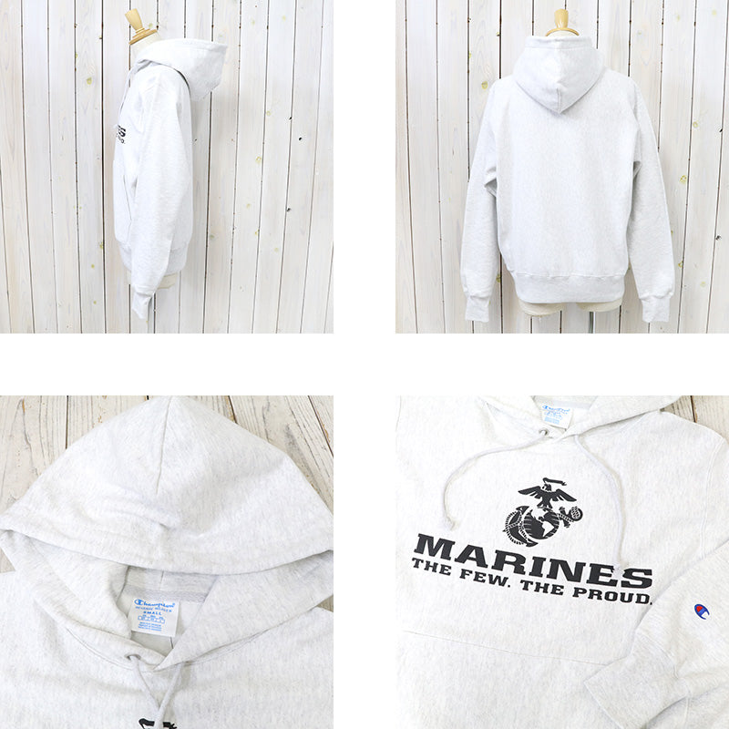Champion : MARINES EGA CHAMPION REVERSE WEAVE HOOD (ASH GREY)