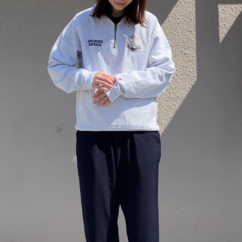 Champion : NAVY CHAMPION ANCHOR REVERSE WEAVE 1/4 ZIP (GREY)