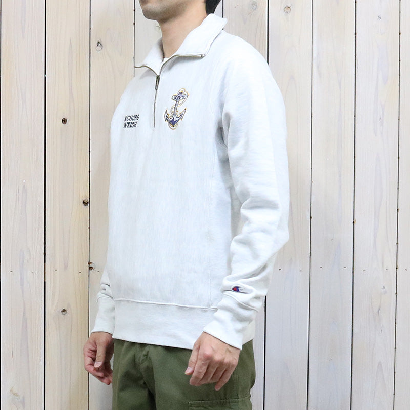 Champion : NAVY CHAMPION ANCHOR REVERSE WEAVE 1/4 ZIP (GREY)