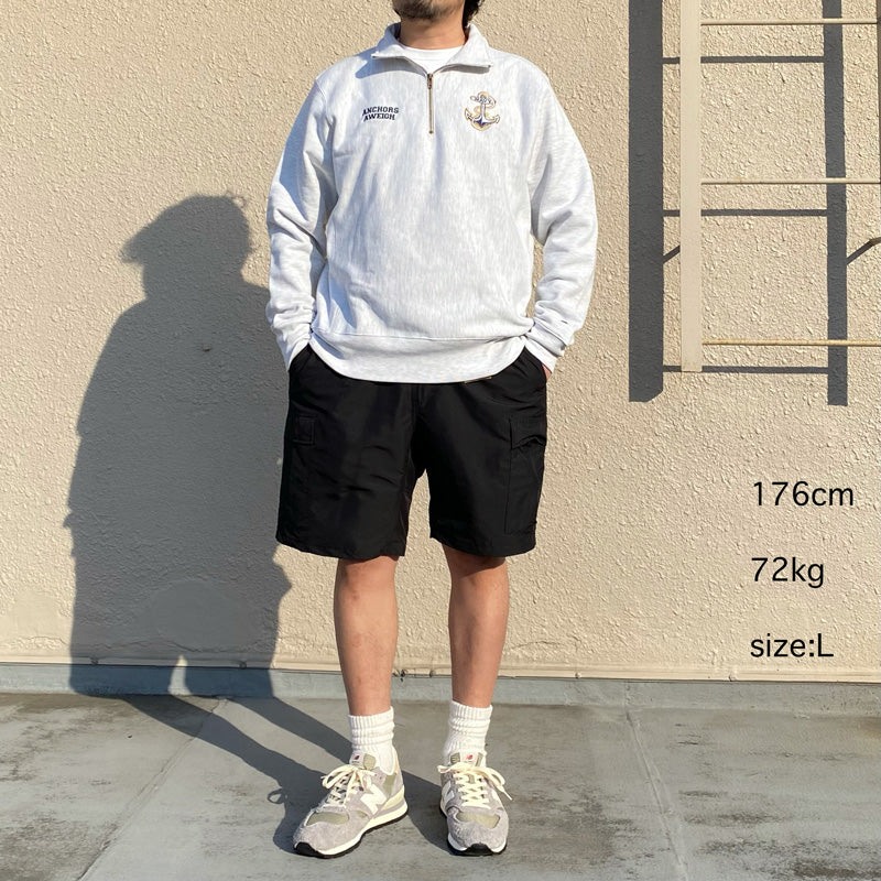Champion : NAVY CHAMPION ANCHOR REVERSE WEAVE 1/4 ZIP (GREY)