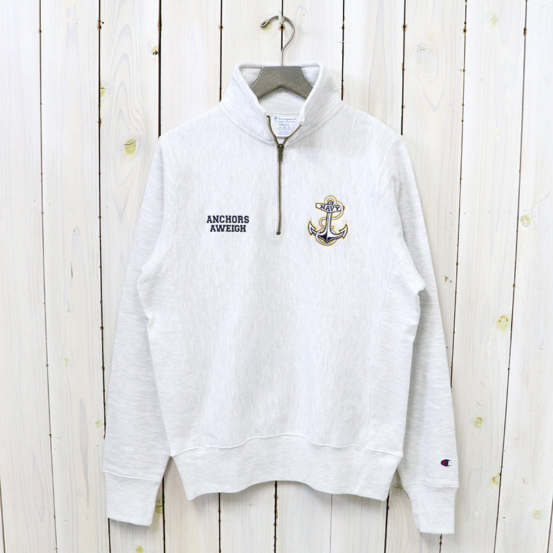 Champion : NAVY CHAMPION ANCHOR REVERSE WEAVE 1/4 ZIP (GREY)