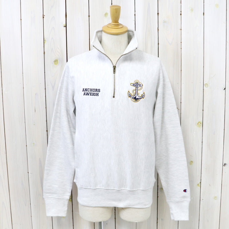 Champion : NAVY CHAMPION ANCHOR REVERSE WEAVE 1/4 ZIP (GREY)