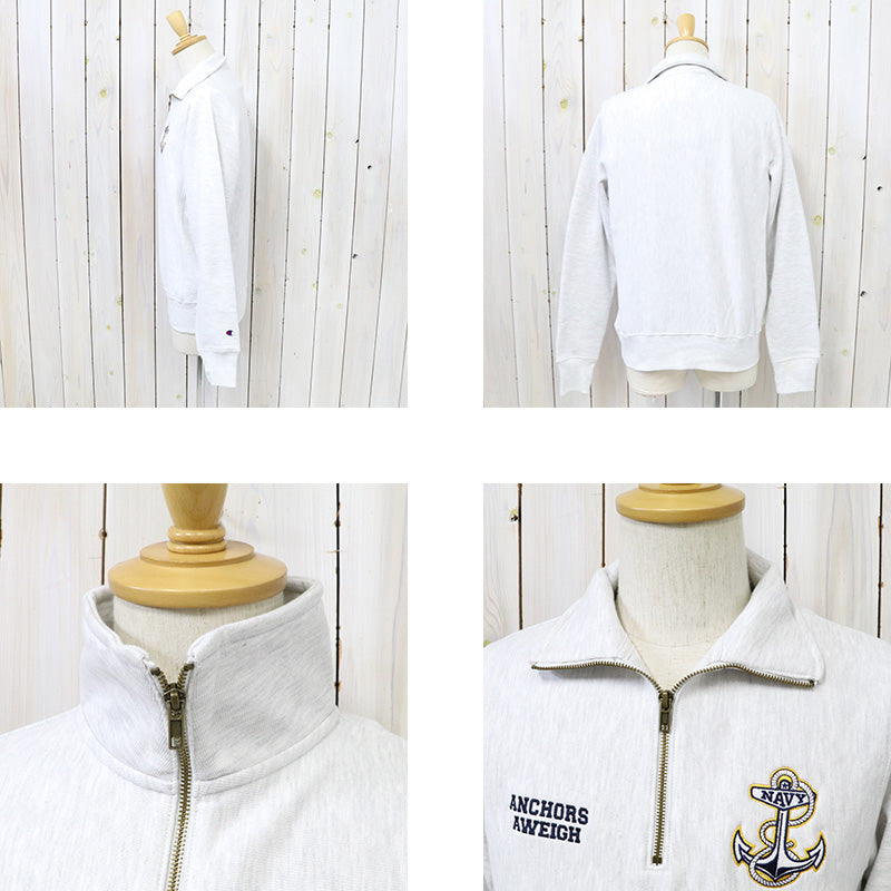 Champion : NAVY CHAMPION ANCHOR REVERSE WEAVE 1/4 ZIP (GREY)