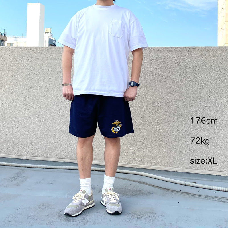 Champion : USMC EGA CHAMPION LOGO COTTON SHORT (NAVY)