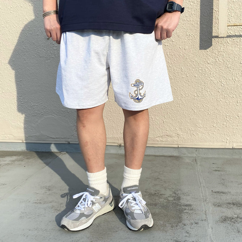 Champion : NAVY ANCHOR CHAMPION LOGO COTTON SHORT (GREY)