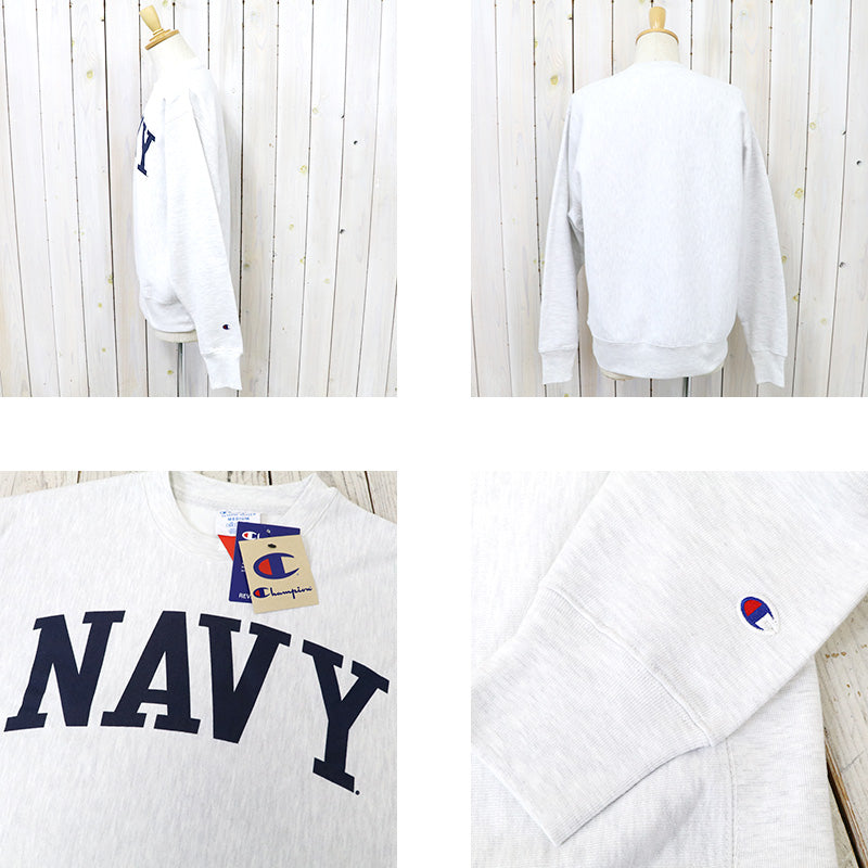 Champion : NAVY MIDSHIPMEN CHAMPION ARCH REVERSE WEAVE PULLOVER SWEATSHIRT (HEATHER GREY)