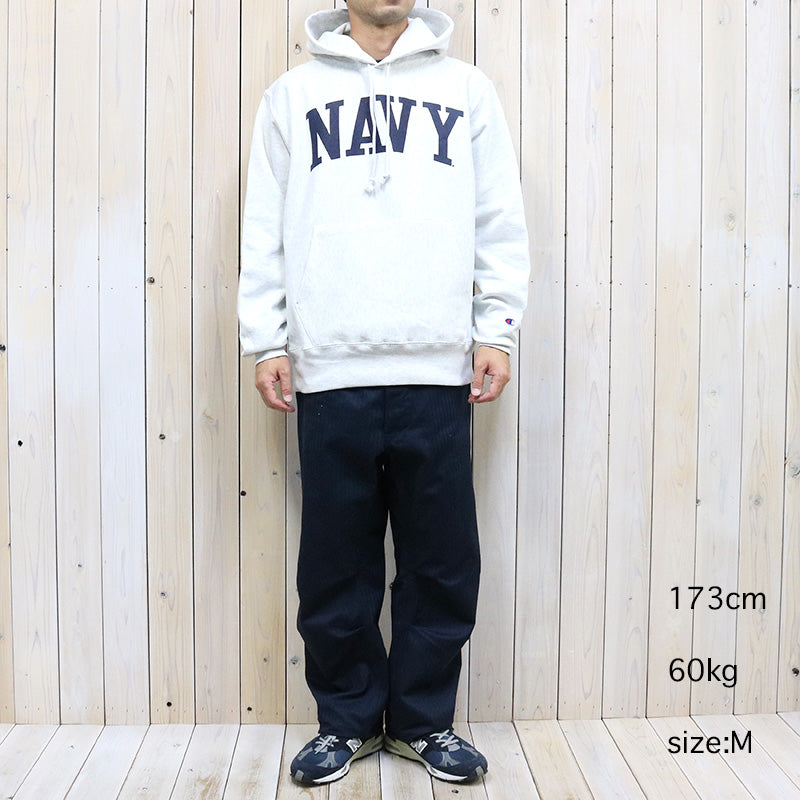 Champion : NAVY MIDSHIPMEN CHAMPION TEAM ARCH REVERSE WEAVE PULLOVER HOODIE (HEATHER GREY)