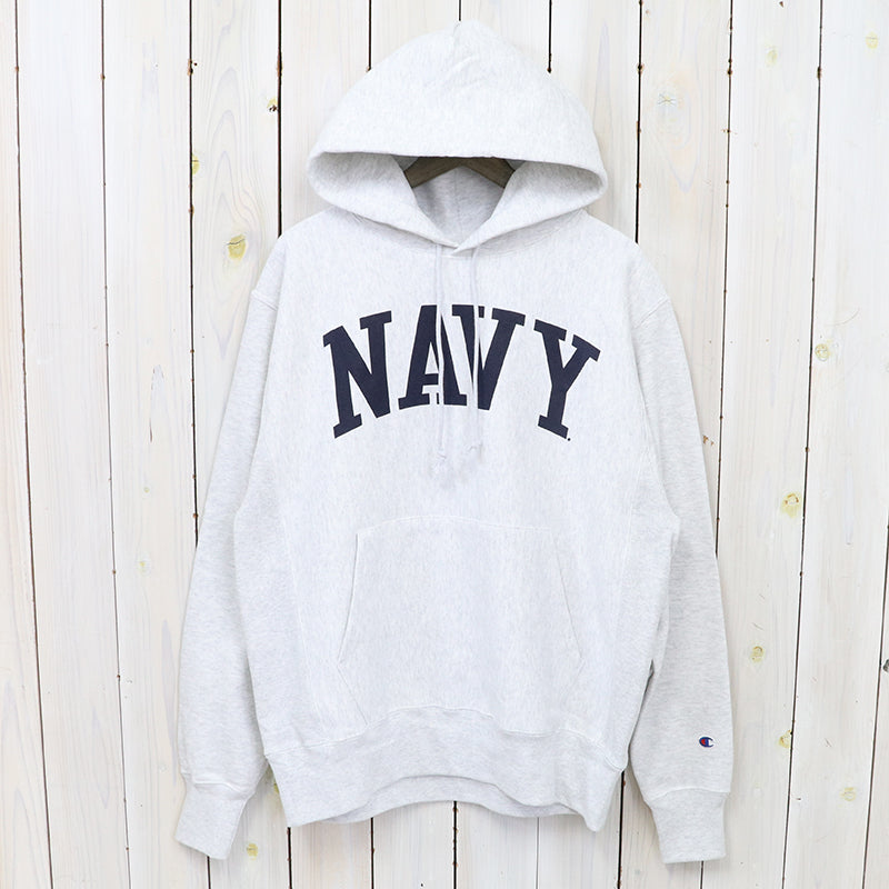 Champion : NAVY MIDSHIPMEN CHAMPION TEAM ARCH REVERSE WEAVE PULLOVER HOODIE (HEATHER GREY)