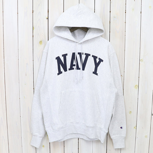 Champion : NAVY MIDSHIPMEN CHAMPION TEAM ARCH REVERSE WEAVE PULLOVER HOODIE (HEATHER GREY)
